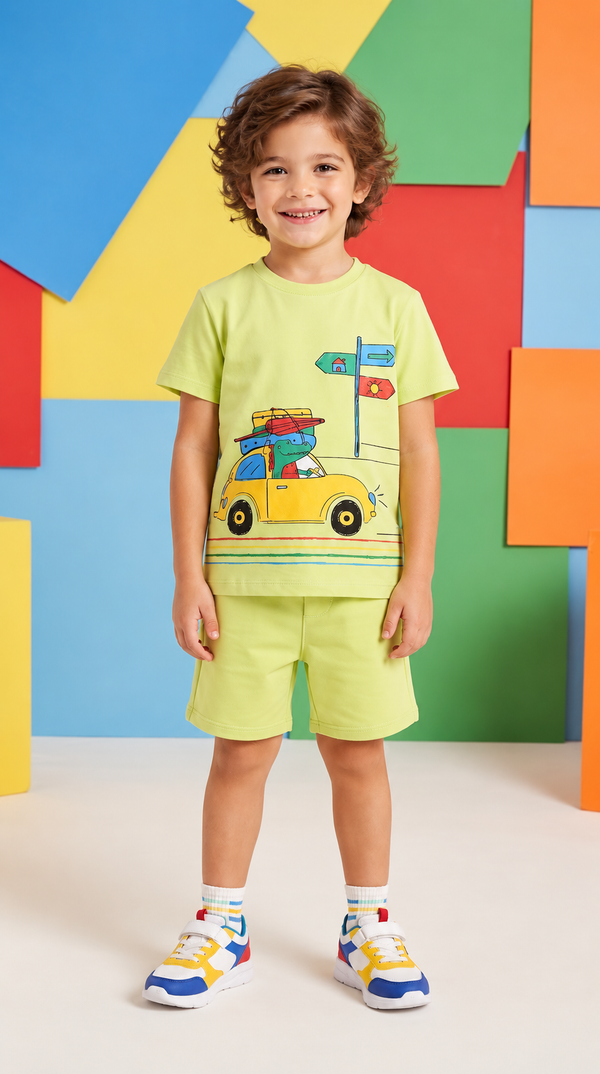 Camiseta Infantil Dino Fusca | Banho de Chuva