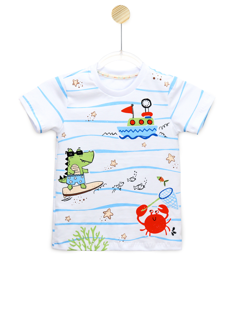 Camiseta Infantil Férias Jacaré | Banho de Chuva