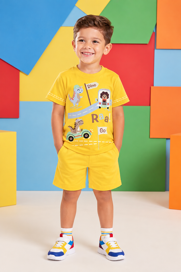 Camiseta Infantil Acampamento Dino | Banho de Chuva
