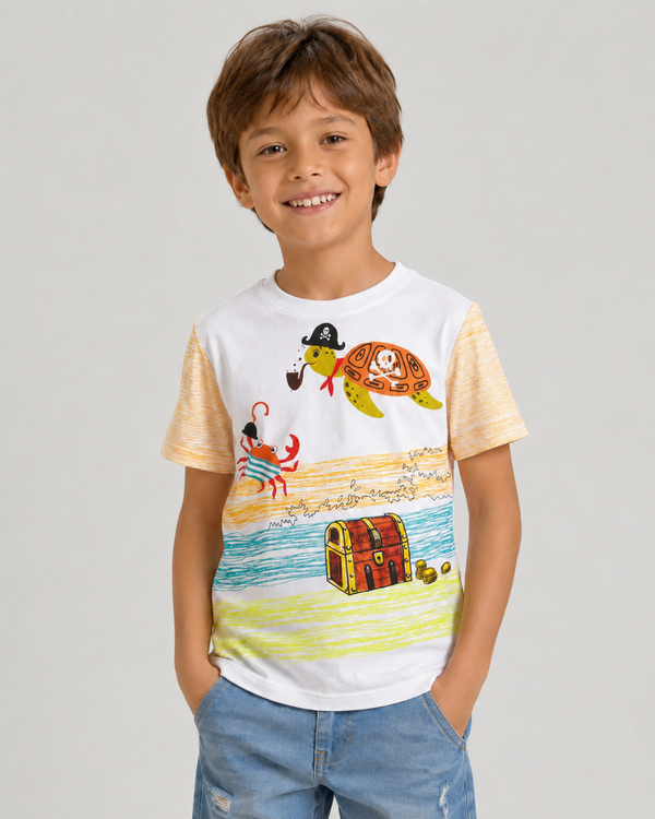 Camiseta Infantil Fundo do Mar Algodão | Banho de Chuva