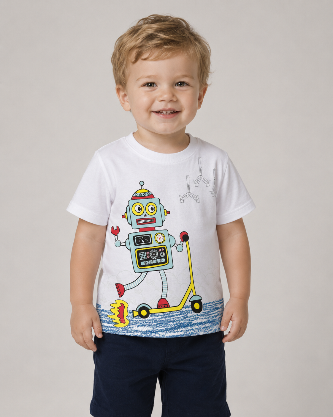 Camiseta Infantil Robô Algodão 100% | Banho de Chuva