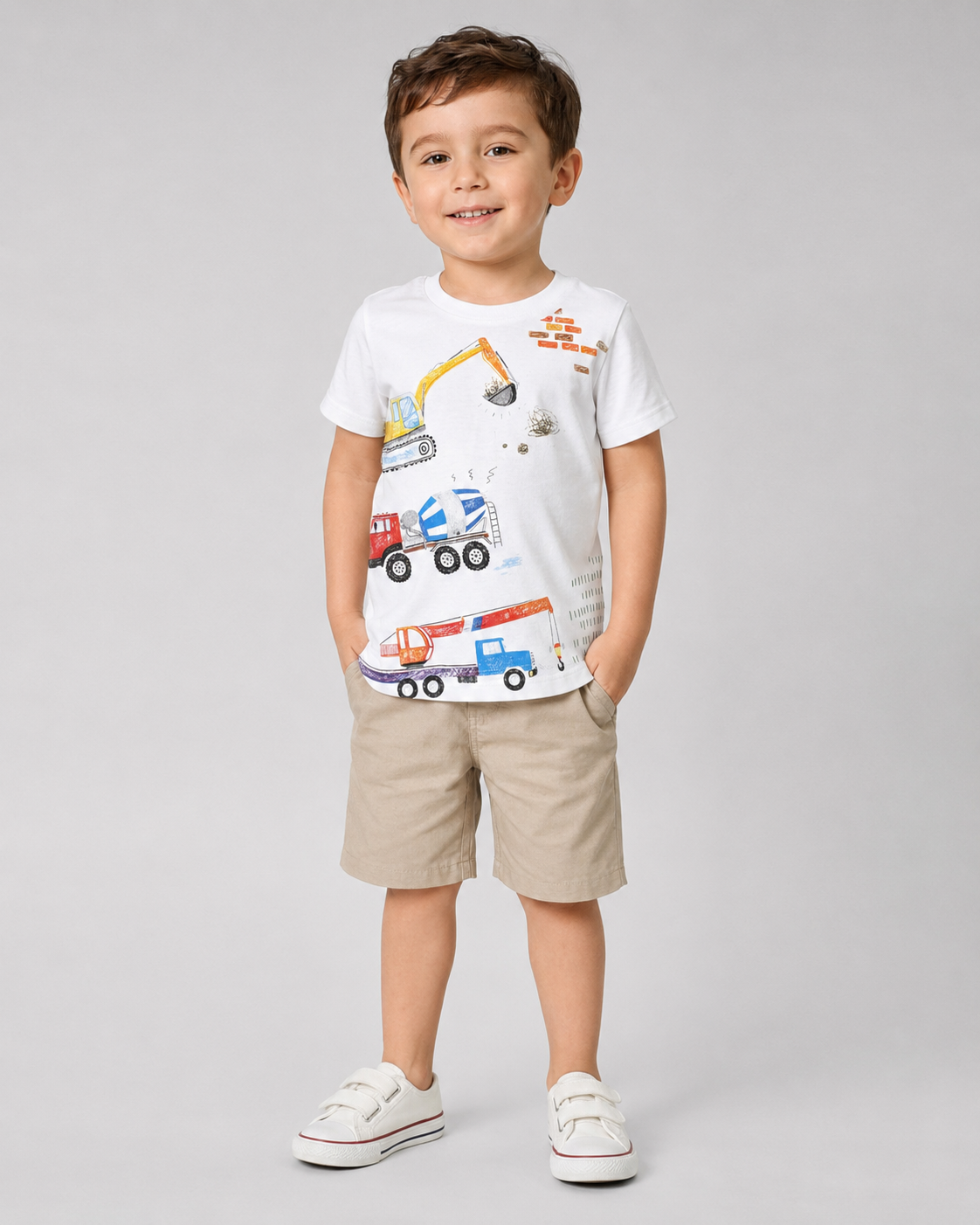 Camiseta Infantil Construção Algodão | Banho de Chuva