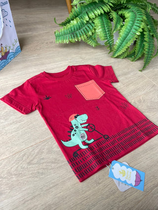 Camiseta Infantil Dino Patinete