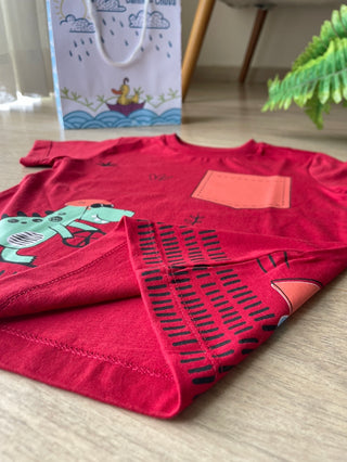 Camiseta Infantil Dino Patinete