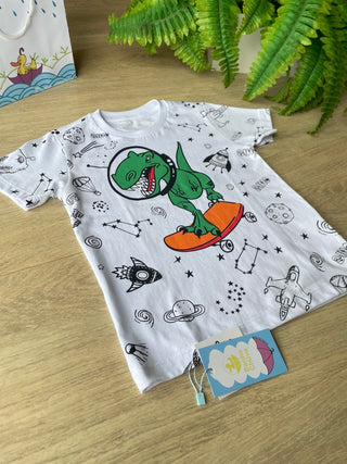 Camiseta Infantil Dino Skatista