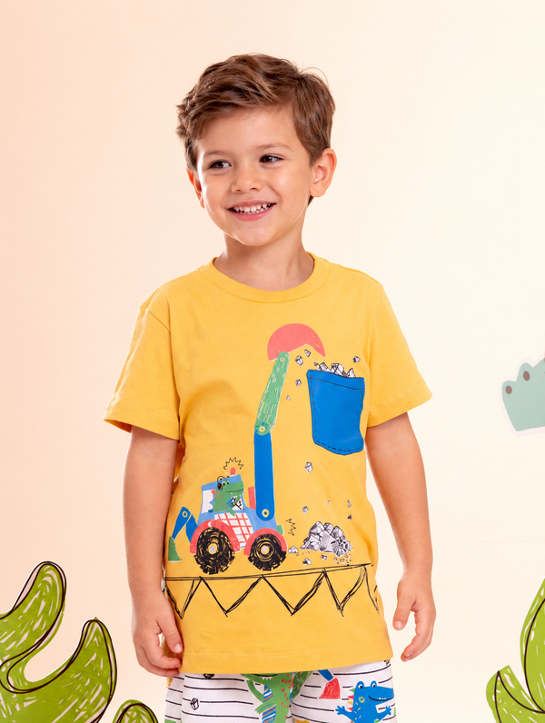 Camiseta Infantil Jacaré Manobrista | Banho de Chuva