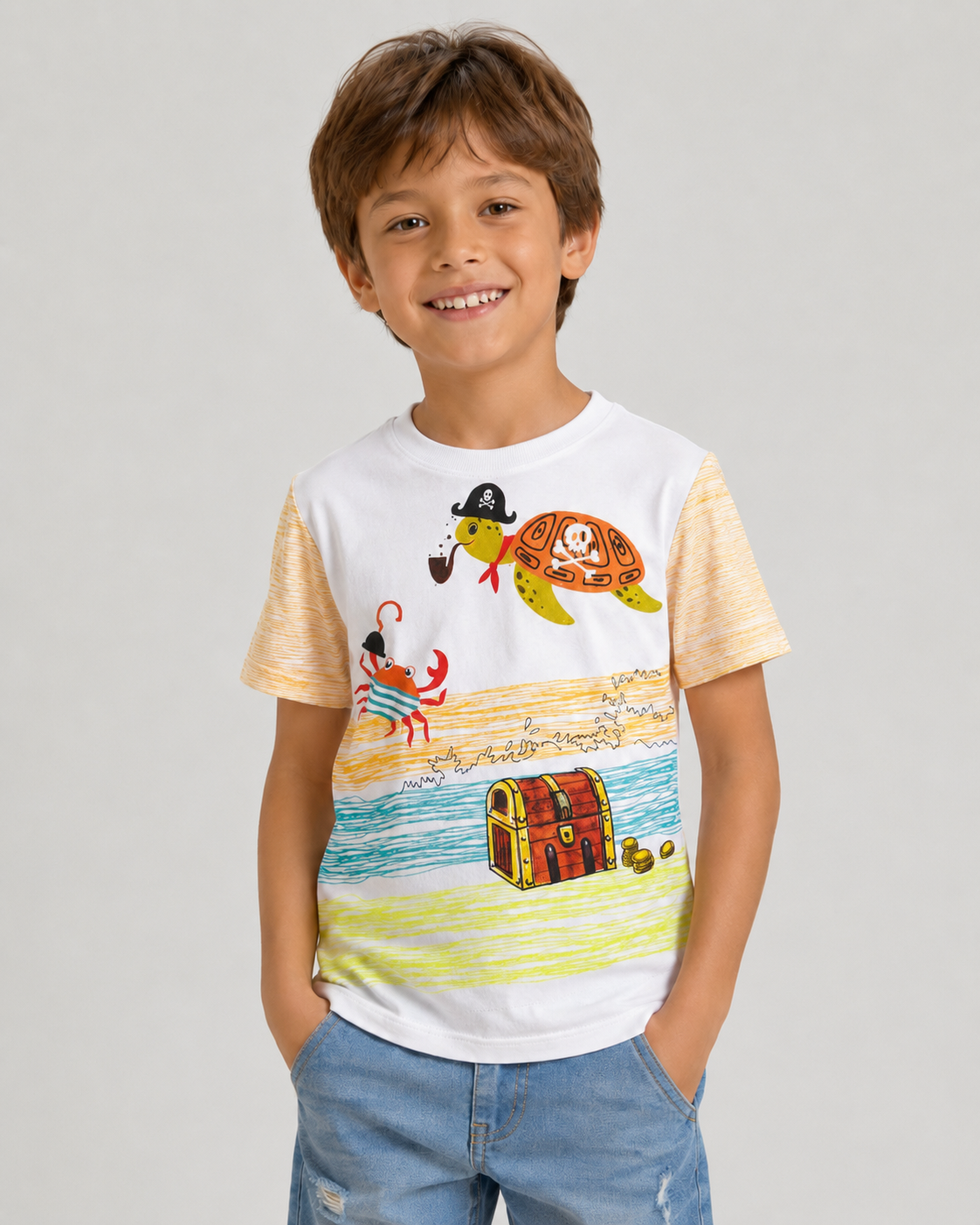 Camiseta Infantil Fundo do Mar Algodão | Banho de Chuva