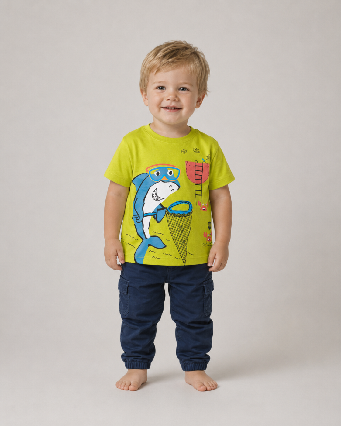 Camiseta Infantil Tubarão Algodão | Banho de Chuva