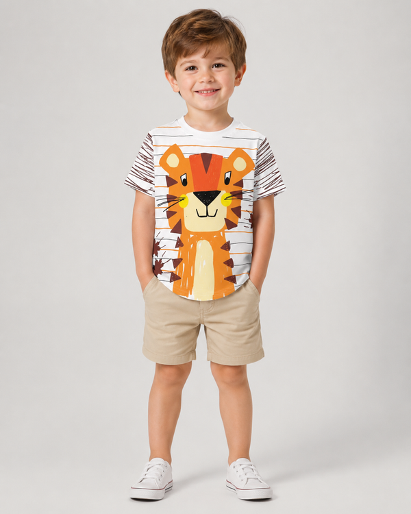 Camiseta Infantil Tigre Donos da Bagunça | Banho de Chuva