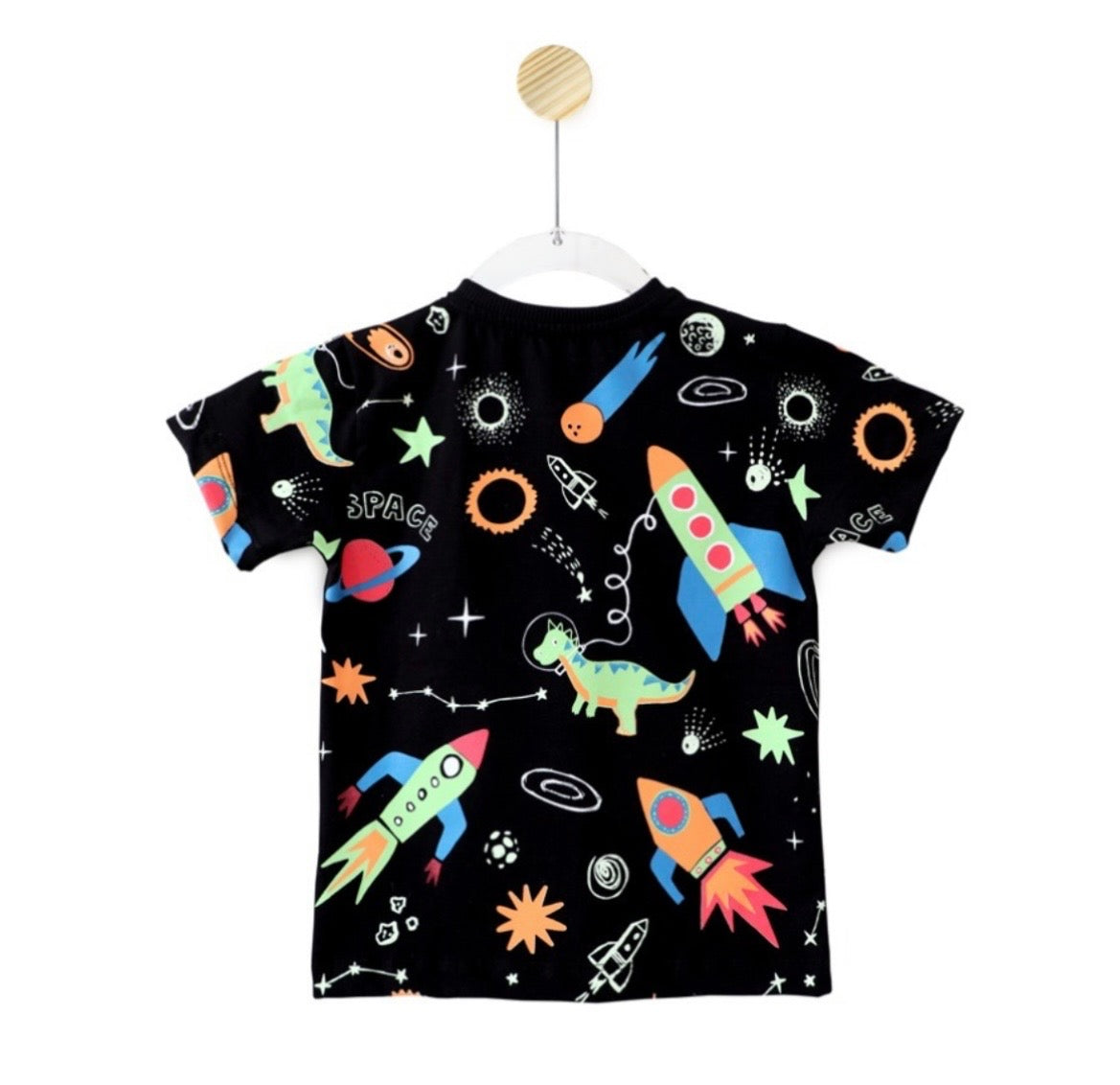 Camiseta Infantil Espaço Brilha no Escuro | Banho de Chuva