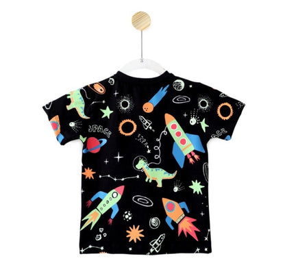 Camiseta Infantil Espaço Brilha no Escuro | Banho de Chuva