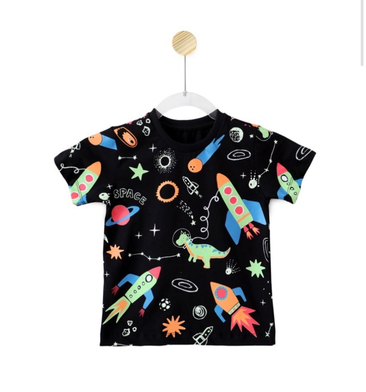 Camiseta Infantil Espaço Brilha no Escuro | Banho de Chuva