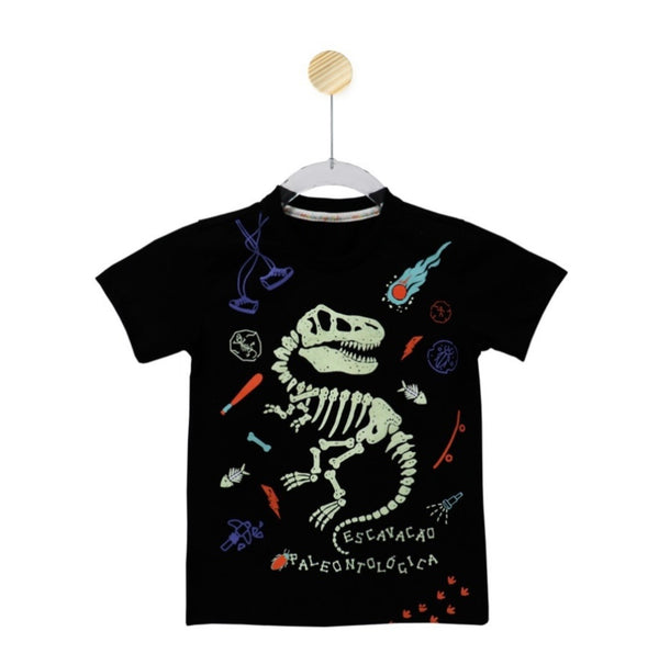 Camiseta Infantil Escavação Brilha no Escuro | Banho de Chuva