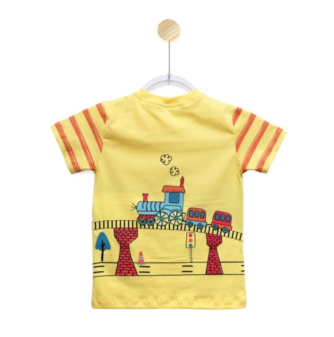 Camiseta Infantil Locomotiva Estampada | Banho de Chuva