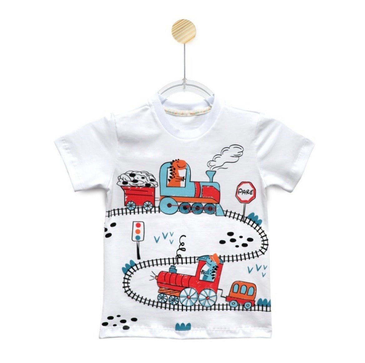 Camiseta Infantil Locomotiva Estampada | Banho de Chuva