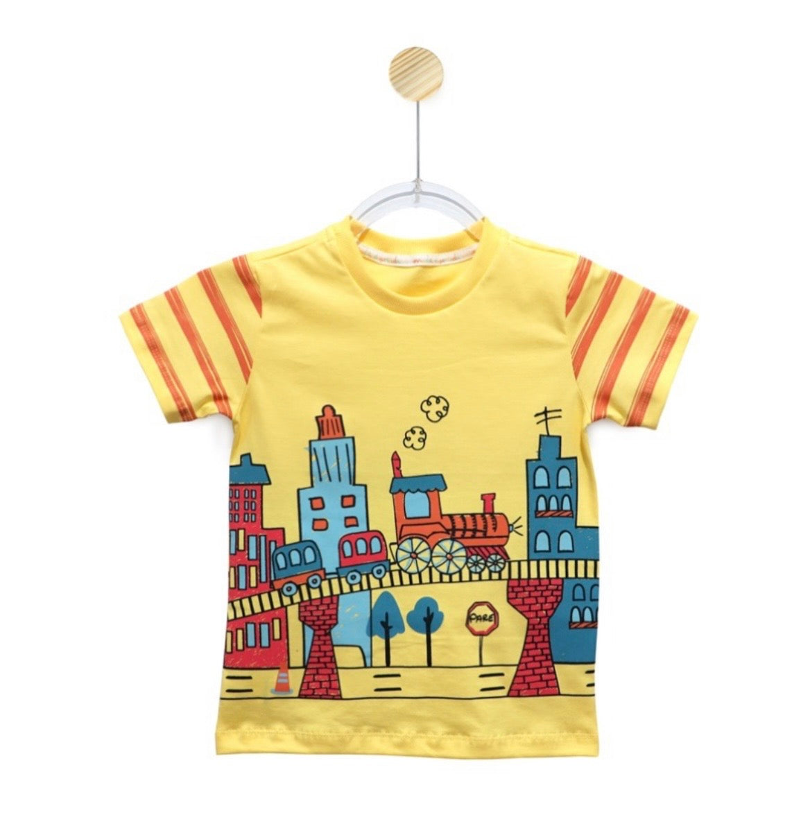 Camiseta Infantil Locomotiva Estampada | Banho de Chuva