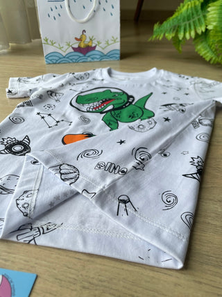 Camiseta Infantil Dino Skatista